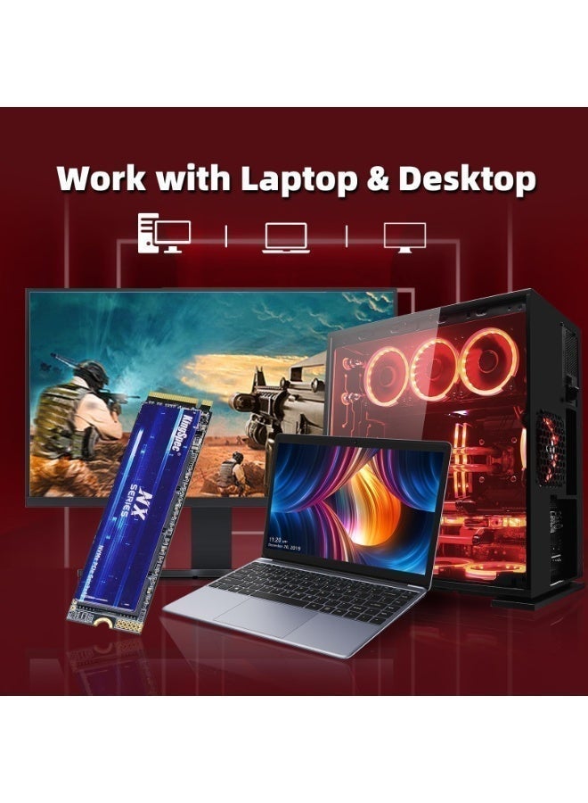 كينجس بيك محرك أقراص KingSpec 1TB M.2 NVMe SSD Gen3x4 – سلسلة NX عالية السرعة داخلي مع ذاكرة فلاش ثلاثية الأبعاد NAND لأجهزة الكمبيوتر المكتبية والمحمولة - Image 5